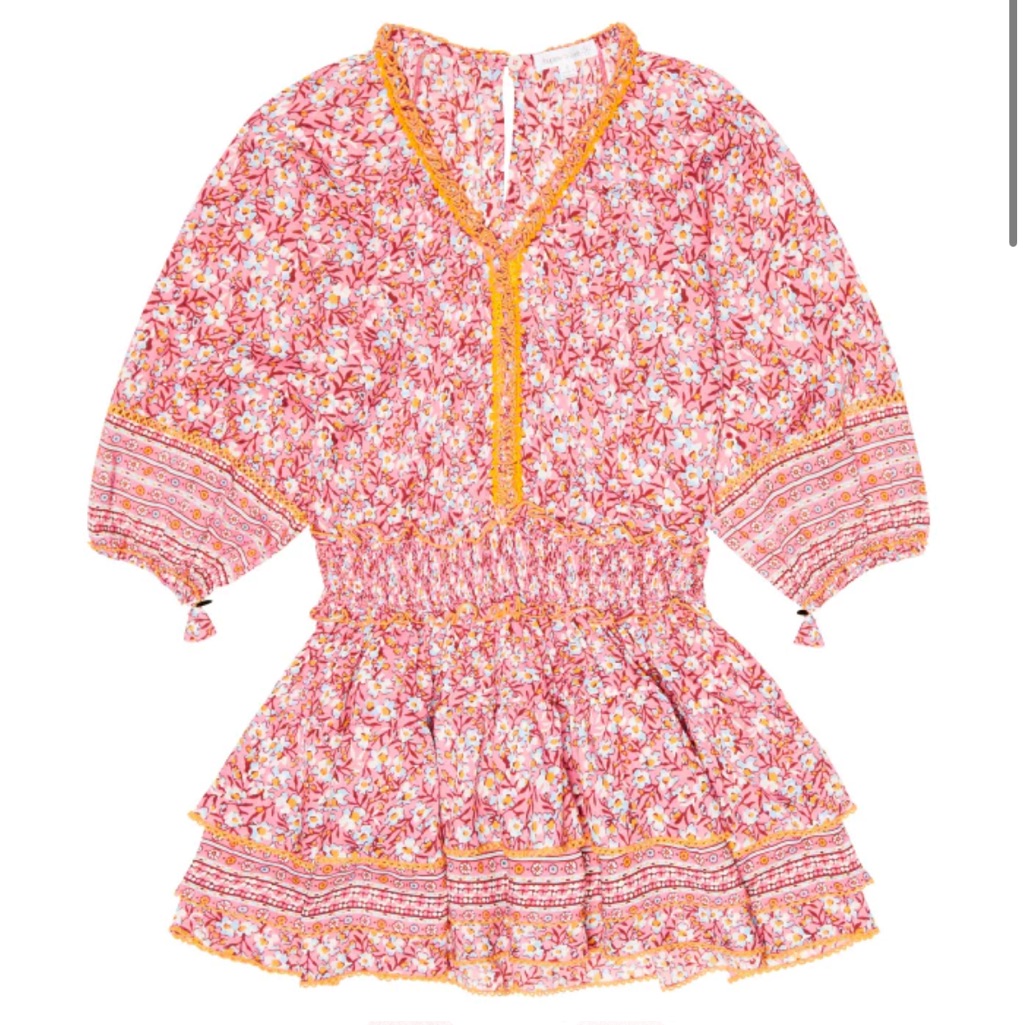 Poupette St Barth Child Mini Dress Ariel Light Pink Paquerette Size 7/8